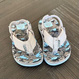 Reef flip flops, baby, size 5, classic, blue, grey